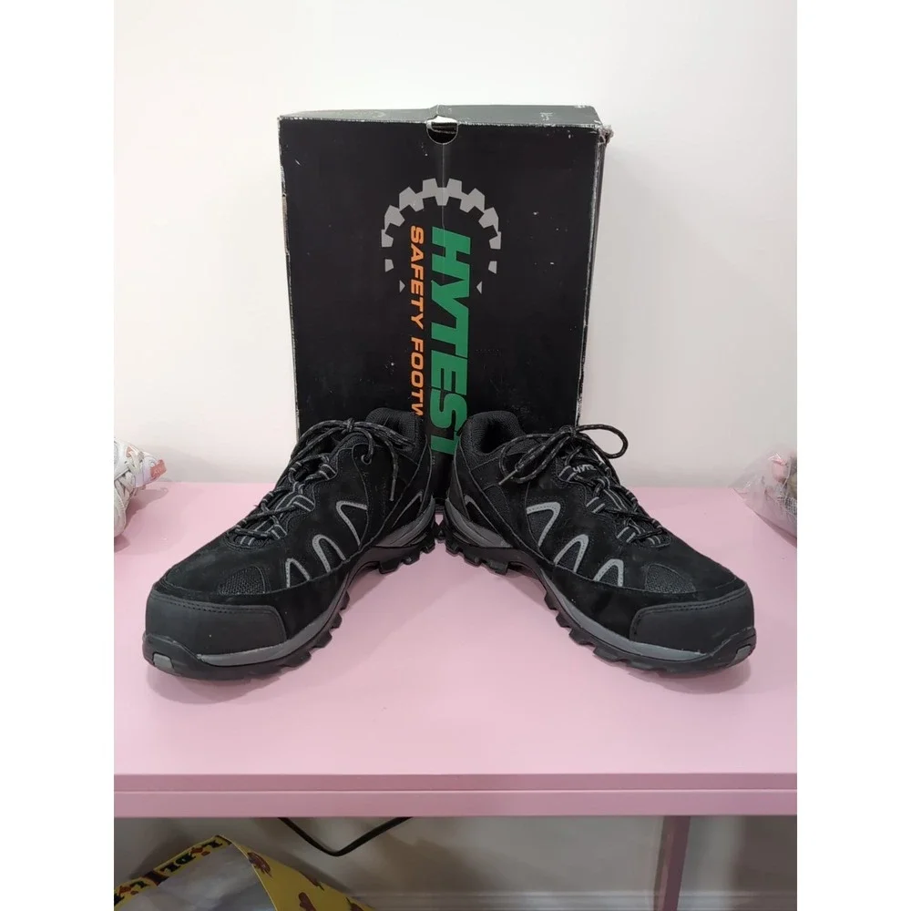 NWB Hytest Men's Multi Sport Steel Toe Black Leather Safety Shoes K11350 Sz 11EW